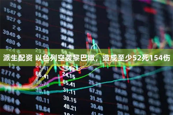 派生配资 以色列空袭黎巴嫩，造成至少52死154伤